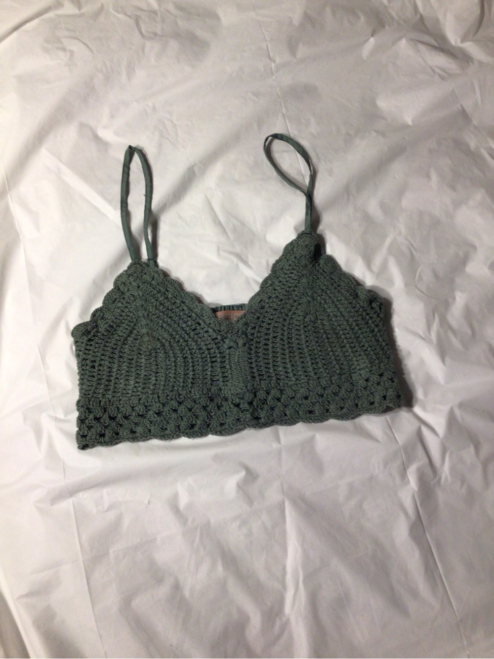 Crochet Festival Top/Bralette - Olive Green
